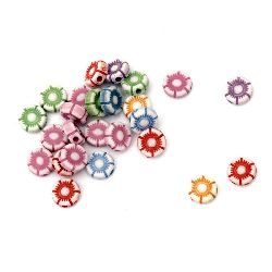 Flower Bead Faded Color 10x4 mm hole 2 mm mix - 50 grams ~ 160 pieces