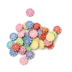 Flower Bead Faded Color 9.5x3 mm hole 1 mm mix - 50 grams ~ 140 pieces