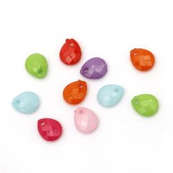 Acrylic drop pendant solid for jewelry making 10x8x4 mm hole 1 mm mix - 50 grams ~ 360 pieces