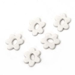 Acrylic flower solid bead for jewelry making 20x17x3.5 mm hole 1 mm white - 50 grams ~ 65 pieces