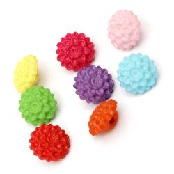 Plastic solid rose button for sewing 16x9 mm hole 2.5 mm mix - 50 grams ~ 55 pieces
