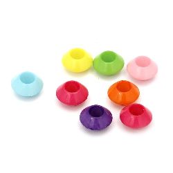 Acrylic washer solid bead for jewelry making  16x9 mm hole 7 mm mix - 50 grams ~ 55 pieces