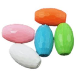 Acrylic oval solid bead for jewelry making 14.5x25 mm hole 2.5 mm color - 50 g. -14 pieces