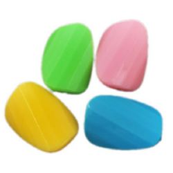 Acrylic oval solid bead for jewelry making 21x29.5x7.5 mm hole 2 mm color - 50 g. - 15 pieces