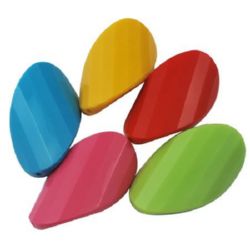 Acrylic oval solid bead for jewelry making 25x43x10.5 mm hole 2 mm color - 50 g. - 7 pieces