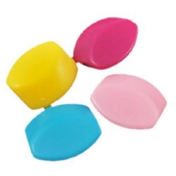 Acrylic oval solid bead for jewelry making 27x30x11 mm hole 3 mm color - 50 g. - 10 pieces