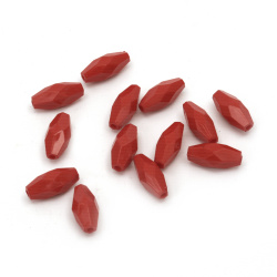 Multi-walled Oval Plastic Bead, 12x6 mm, Hole: 1 mm, Red -50 grams ± 300 pieces