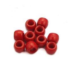 Acrylic cylinder solid bead for jewelry making 6x8 mm hole 4 mm red - 50 grams ~ 250 pieces
