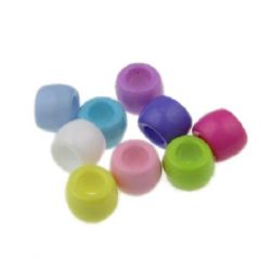 Solid Acrylic Cylinder Beads / 6x8 mm, Hole: 4 mm / MIX - 50 grams ~ 260 pieces