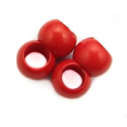 Acrylic cylinder solid bead for jewelry making 10x14 mm hole 8 mm red - 50 grams