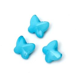 Bead Dense Butterfly, 10x6 mm, Hole 1 mm, Blue - 50 grams ~ 210 pieces