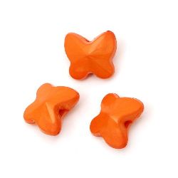 Solid Plastic Butterfly Bead for Bracelet Necklace Children Accessories, 10x6 mm, Hole: 1 mm, Orange -50 grams ~ 210 pieces