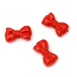Acrylic Ribbon Bead, 12x8x4 mm, Hole: 1 mm, Red -50 grams ~ 160 pieces