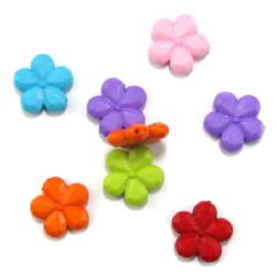 Colorful Plastic Flower Bead, 20x4 mm, Hole: 1 mm, MIX -50 grams ~ 38 pieces