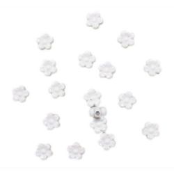 Dense Acrylic Flower Bead, 9x4 mm, Hole: 1.5 mm, White -50 grams ~ 245 pieces