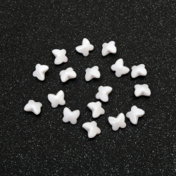 Dense Acrylic Butterfly Bead, 10x6 mm, Hole: 1 mm, White -20 grams ~84 pieces