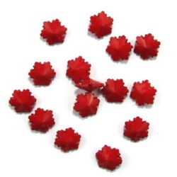 Plastic Dense Snowflake Bead, 12x7 mm, Hole: 2 mm, Red -50 grams ~ 105 pieces