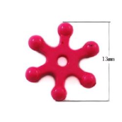 Solid Acrylic Bead, 13x3 mm, Hole: 2 mm, Pink -50 grams