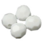 Faceted Solid Plastic Ball for Jewelry Accessories, 8 mm, Hole: 1.5 mm, multi-wall, White -50 grams ~ 200 pieces