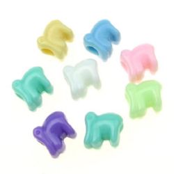 Solid Plastic Bead for Children Accessories and Decoration / Elephant, 10x10x10 mm, Hole: 4.5 mm, MIX -50 grams