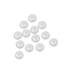 Χάντρα οπάκ πλαστική ροδέλα  8x3,5 mm τρύπα  1 mm λευκό -50 γραμμάρια ~ 390 τεμάχια