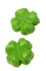 Four-leaf Plastic Clover Bead, 12x5 mm, Hole: 1 mm, Light Green -50 grams ~ 106 pieces