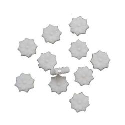 Plastic Flower Bead for Jewelry Making, 11x4 mm, Hole: 2 mm, White - 50 grams