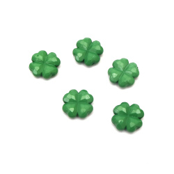 Multi-walled Dense Acrylic Clover Bead, 18x5 mm, Hole: 2 mm, Green - 50 grams ~ 42 pieces
