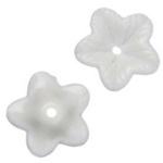 Margele floare solidă 18x5 mm gaură 1 mm alb -50 grame ~ 110 bucăți
