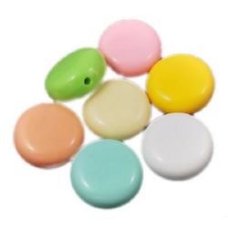 MIXED Plastic Coin Bead, 22x11 mm, Hole: 2.5 mm -50 g ~ 13 pieces