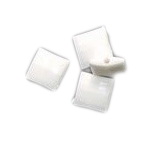 Dense Square Bead, 10x10x5 mm, Hole 1 mm, White - 50 grams ~ 140 pieces