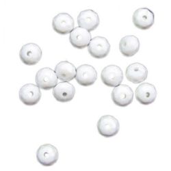 Dense Acrylic Abacus Bead for Jewelry Making and Decoration, 6x4 mm, Hole: 1 mm, White - 50 grams ~ 570 pieces