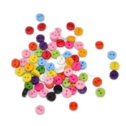 Πλαστικό κουμπί 6x2 mm τρύπα 1 mm μίξ -50 τεμάχια
