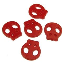 Stoc epuizat. Primeste notificare pe email cand produsul revine in stoc Craniu margele 15x16x3,5 mm gaură 2 mm roșu -50 grame