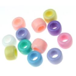 Solid Cylinder Beads / 8x6 mm,  Hole: 4 mm / MIX - 50 grams ~ 260 pieces