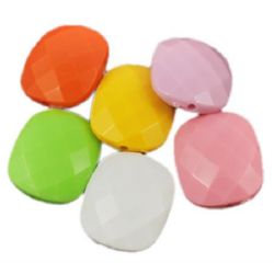 Acrylic Faceted Oval Bead for DIY and CRAFT Designs, 20x24x8.5 mm, Hole: 2 mm -50 g ~ 17 pieces