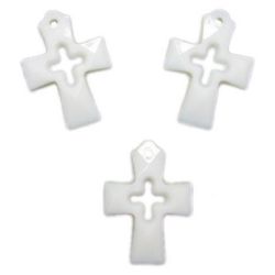 Stoc epuizat. Primeste notificare pe email cand produsul revine in stoc Figurina cruce 24x34 mm alb solid -50 grame