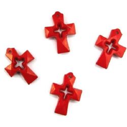 Pendant  cross 24x34 mm solid red -50 grams