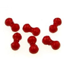 Bead tight figurine 14x7 mm hole 1.5 mm red - 50 grams ~ 110 pieces