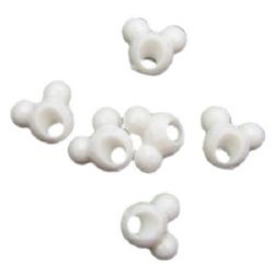 Mouse solid 16x14x11 mm hole 3 mm white - 50 grams