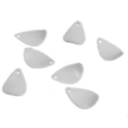 Leaf solid13x18x1 mm glossy hole 1.5 mm white -50 grams