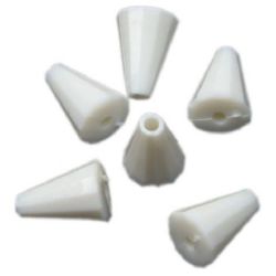 Cone solid 14x9x3 mm hole 2 mm white -50 grams