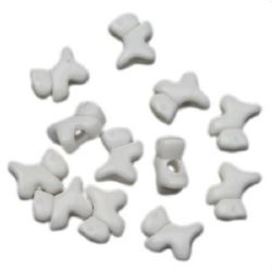 Bead solid dog 12x10x6.5 mm hole 2.5 mm white -50 grams ~ 126 pieces