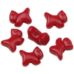Margele câine solid 12x10x6,5 mm gaură 2,5 mm roșu -50 grame ~ 126 bucăți
