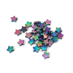 Mărgele stea din imitație de hematit 11x4 mm gaură 1 mm CURCUBEU -20 grame ~ 90 bucăți