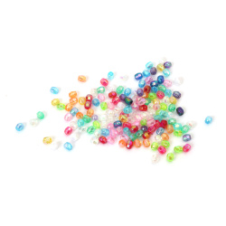 Mărgele de cristal formă cilindrică gaură 4 mm 1 mm poliedrice culori amestecate CURCUBEU -20 grame ~660 bucăți