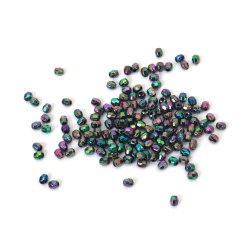 Mărgele de hematit artificial, formă cilindrică, gaură de 4 mm, poliedric 1 mm, CURCUBEU - 20 grame ~660 bucăți