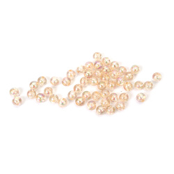 Mărgele de cristal în formă de sferă, gaură de 6 mm, culoare caramel deschis, curcubeu - 20 grame ~190 bucăți