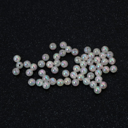 Mărgele de cristal în formă de sferă, gaură de 6 mm, culoare crem curcubeu, 1 mm - 20 grame ~190 bucăți