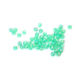 Mărgele de cristal în formă de sferă, gaură de 6 mm, culoare verde curcubeu - 20 grame ~190 bucăți